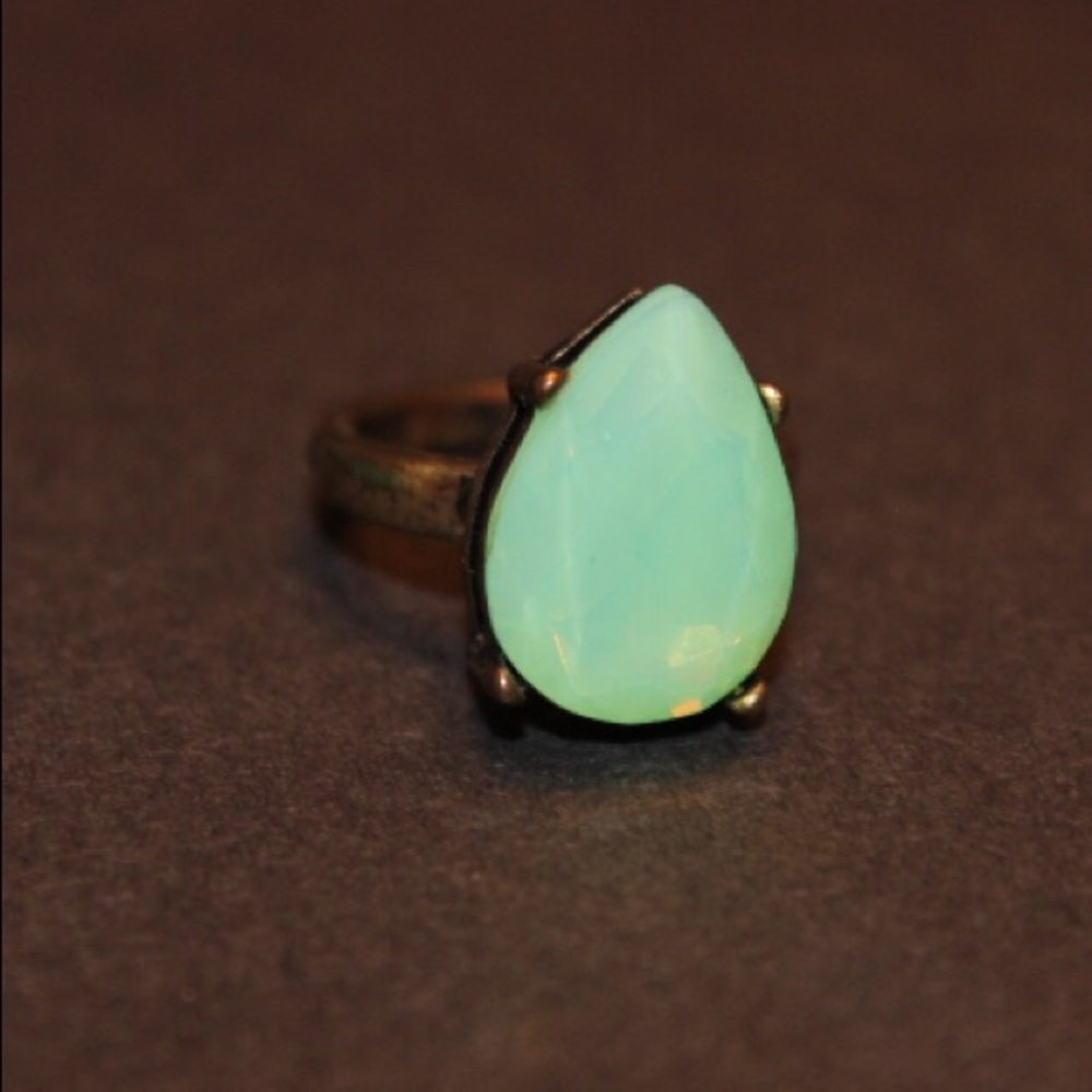 Aqua and Gold Fashion Ring